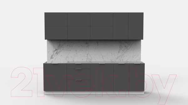 Изображение товара Кухонный гарнитур Интермебель Микс Топ-39 2.6м без столешницы (графит серый)