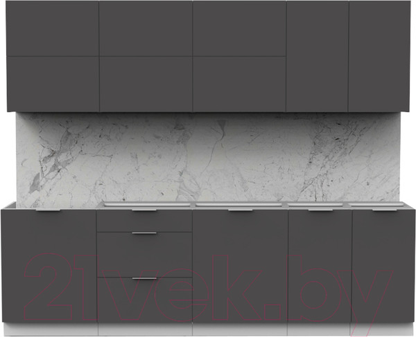 Изображение товара Кухонный гарнитур Интермебель Микс Топ-39 2.6м без столешницы (графит серый)