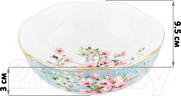 Изображение товара Креманка Elan Gallery Яблоневый цвет на голубом / 420434