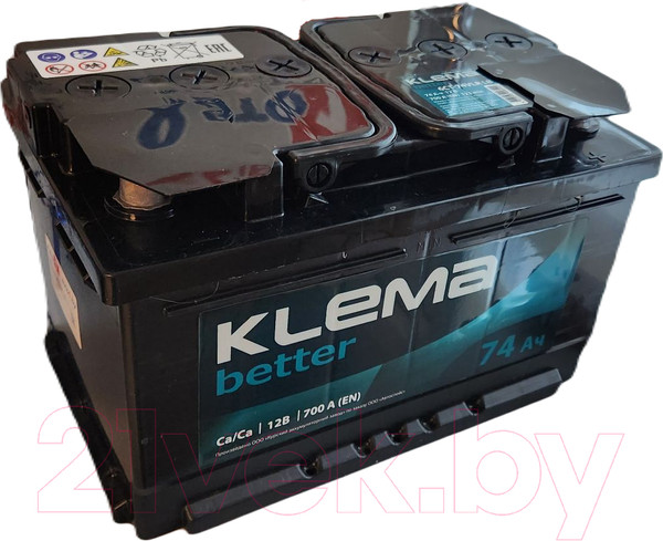 Изображение товара Автомобильный аккумулятор Klema Better 6CT-74 АзЕ (74 А/ч)