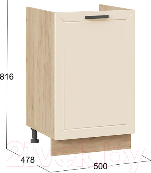 Изображение товара Шкаф под мойку ТриЯ Лорас 1Н5М (дуб крафт золотой/холст брюле)