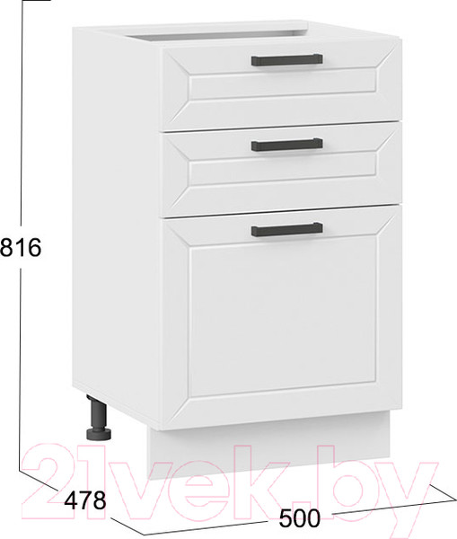 Изображение товара Шкаф-стол кухонный ТриЯ Лорас 1Н5Я3 (белый/холст белый)