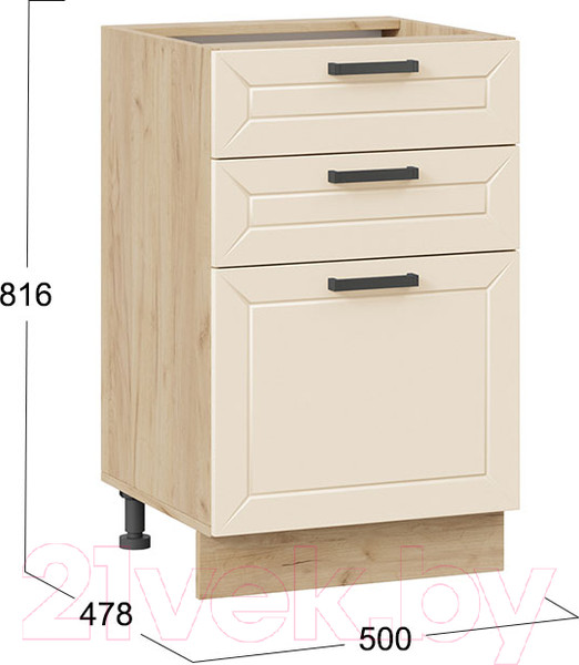 Изображение товара Шкаф-стол кухонный ТриЯ Лорас 1Н5Я3 (дуб крафт золотой/холст брюле)