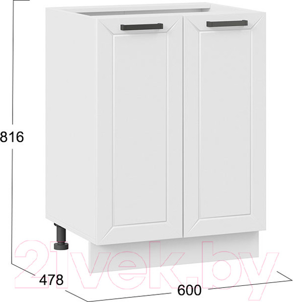 Изображение товара Шкаф-стол кухонный ТриЯ Лорас 1Н6 (белый/холст белый)