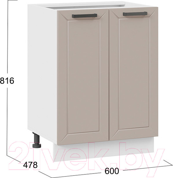 Изображение товара Шкаф-стол кухонный ТриЯ Лорас 1Н6 (белый/холст латте)