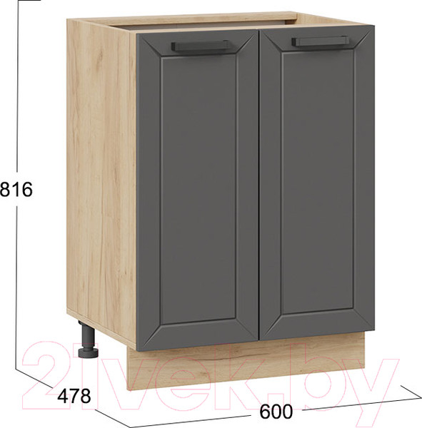 Изображение товара Шкаф-стол кухонный ТриЯ Лорас 1Н6 (дуб крафт золотой/холст вулкан)