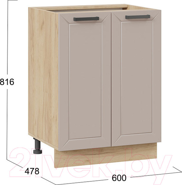 Изображение товара Шкаф-стол кухонный ТриЯ Лорас 1Н6 (дуб крафт золотой/холст латте)