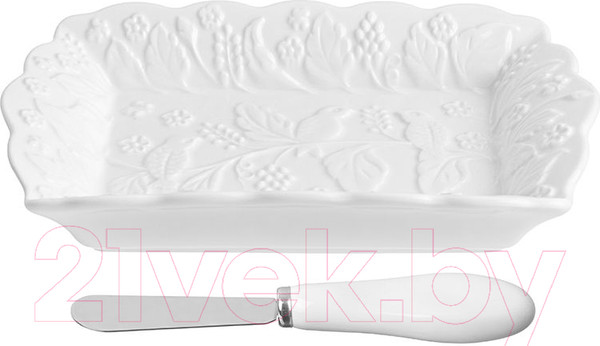 Изображение товара Тарелка для масла Elan Gallery Птички на ветке / 540206