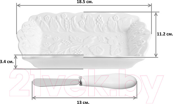 Изображение товара Тарелка для масла Elan Gallery Птички на ветке / 540206