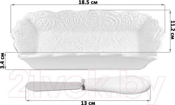 Изображение товара Тарелка для масла Elan Gallery Розы / 540338