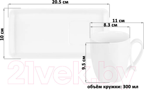 Изображение товара Чашка с блюдцем Elan Gallery Айсберг / 540706