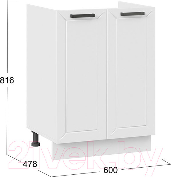 Изображение товара Шкаф под мойку ТриЯ Лорас 1Н6М (белый/холст белый)