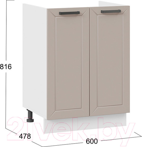 Изображение товара Шкаф под мойку ТриЯ Лорас 1Н6М (белый/холст латте)