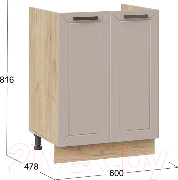 Изображение товара Шкаф под мойку ТриЯ Лорас 1Н6М (дуб крафт золотой/холст латте)