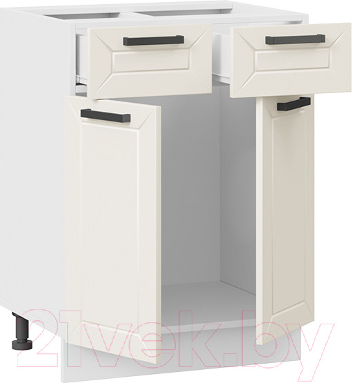 Изображение товара Шкаф-стол кухонный ТриЯ Лорас 1Н6Я1 (белый/холст брюле)