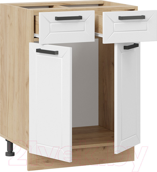 Изображение товара Шкаф-стол кухонный ТриЯ Лорас 1Н6Я1 (дуб крафт золотой/холст белый)