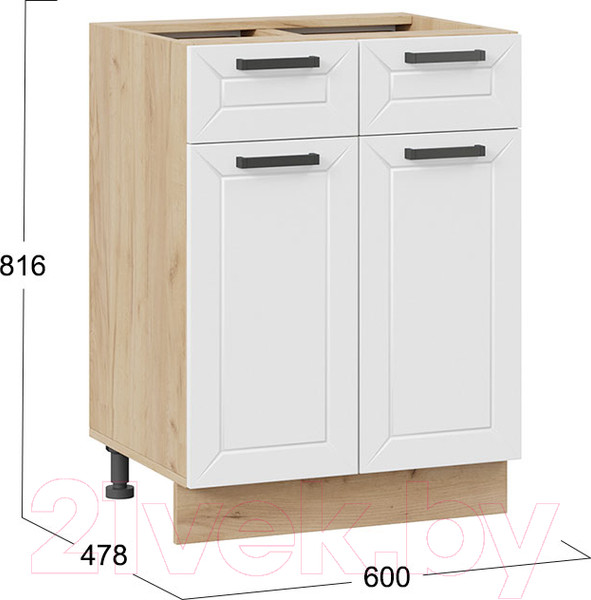 Изображение товара Шкаф-стол кухонный ТриЯ Лорас 1Н6Я1 (дуб крафт золотой/холст белый)