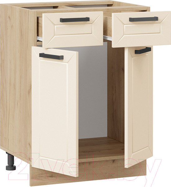 Изображение товара Шкаф-стол кухонный ТриЯ Лорас 1Н6Я1 (дуб крафт золотой/холст брюле)