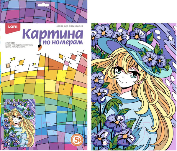 Изображение товара Картина по номерам Lori Цветочная любовь / Ркн-115