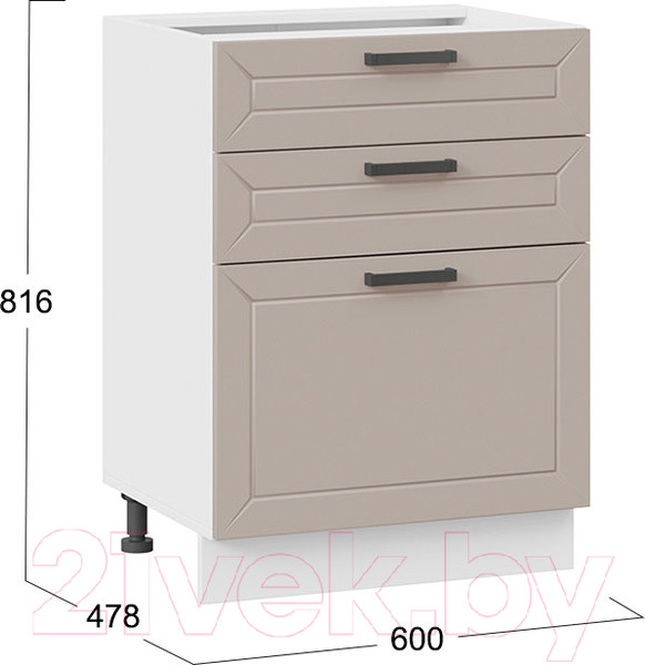 Изображение товара Шкаф-стол кухонный ТриЯ Лорас 1Н6Я3 (белый/холст латте)