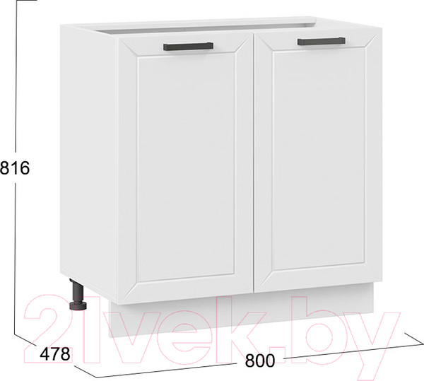 Изображение товара Шкаф-стол кухонный ТриЯ Лорас 1Н8 (белый/холст белый)