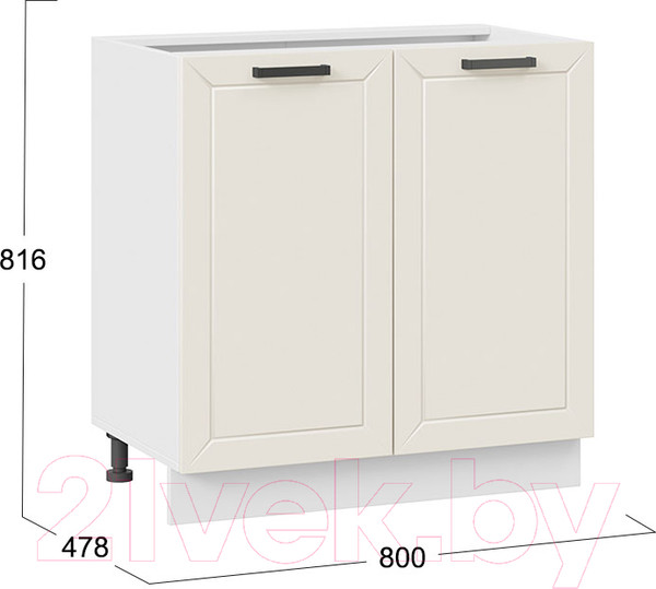 Изображение товара Шкаф-стол кухонный ТриЯ Лорас 1Н8 (белый/холст брюле)