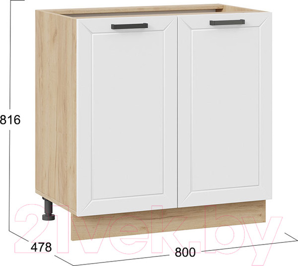 Изображение товара Шкаф-стол кухонный ТриЯ Лорас 1Н8 (дуб крафт золотой/холст белый)