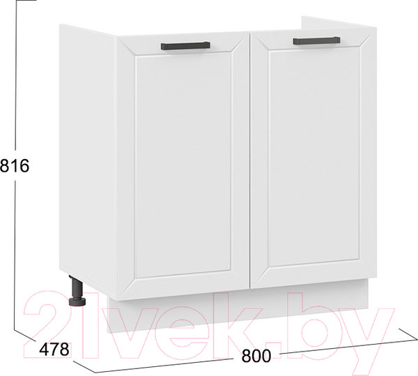 Изображение товара Шкаф под мойку ТриЯ Лорас 1Н8М (белый/холст белый)