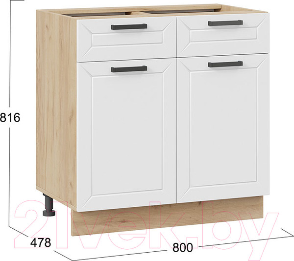 Изображение товара Шкаф-стол кухонный ТриЯ Лорас 1Н8Я1 (дуб крафт золотой/холст белый)