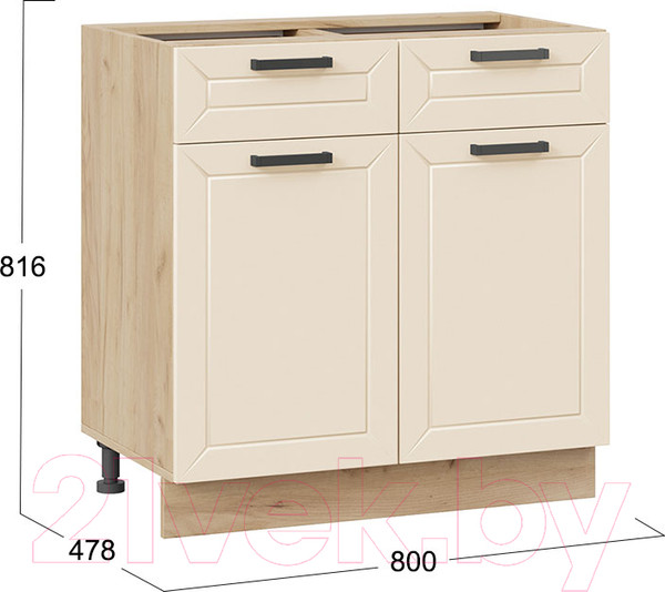 Изображение товара Шкаф-стол кухонный ТриЯ Лорас 1Н8Я1 (дуб крафт золотой/холст брюле)