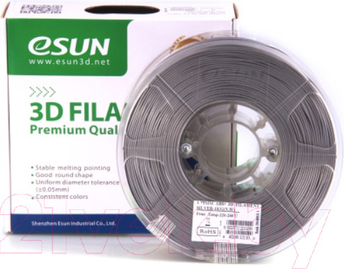 Изображение товара Пластик для 3D-печати eSUN ABS + / т0026844 (1.75мм, 1кг, серебристый)