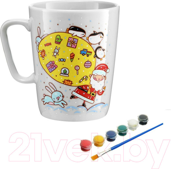 Изображение товара Набор для творчества Раскрась и подари Кружка-раскраска Новогодние подарки / cup-1002