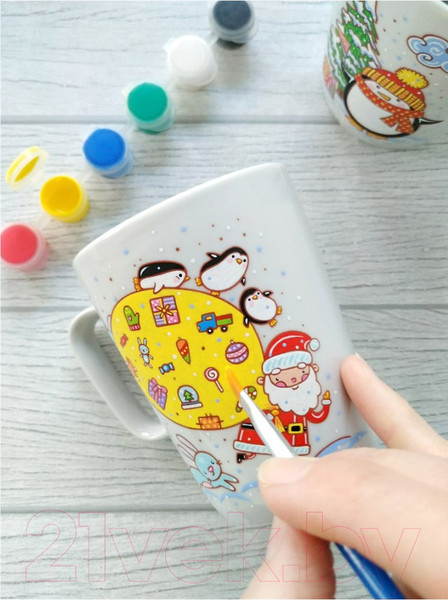 Изображение товара Набор для творчества Раскрась и подари Кружка-раскраска Новогодние подарки / cup-1002