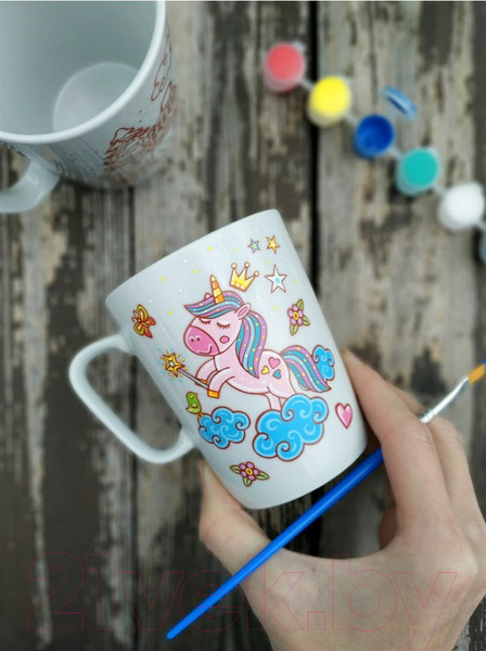Изображение товара Набор для творчества Раскрась и подари Кружка-раскраска Единороги / cup-1003