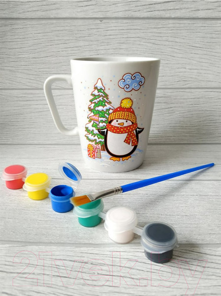 Изображение товара Набор для творчества Раскрась и подари Кружка-раскраска Новогоднее настроение / cup-1004
