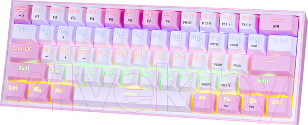 Изображение товара Клавиатура Redragon Fizz / 70672 (розовый/белый)