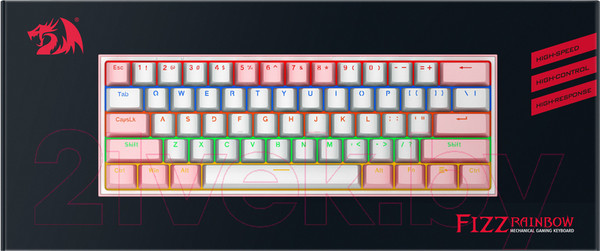 Изображение товара Клавиатура Redragon Fizz / 70672 (розовый/белый)