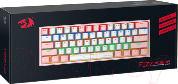 Изображение товара Клавиатура Redragon Fizz / 70672 (розовый/белый)