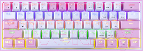 Изображение товара Клавиатура Redragon Fizz / 70672 (розовый/белый)