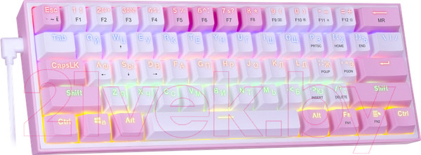 Изображение товара Клавиатура Redragon Fizz / 70672 (розовый/белый)