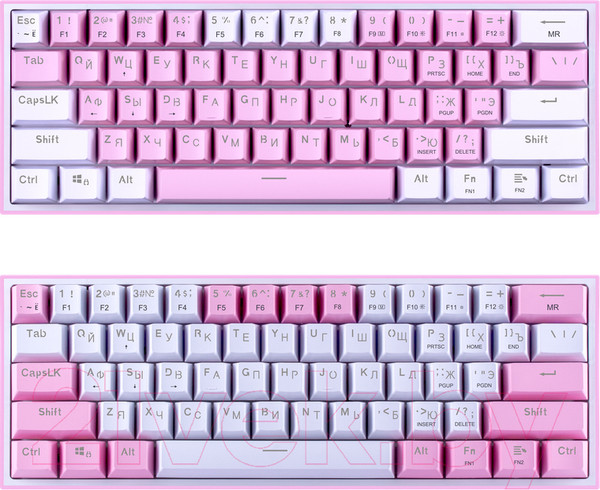 Изображение товара Клавиатура Redragon Fizz / 70672 (розовый/белый)
