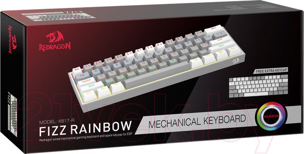 Изображение товара Клавиатура Redragon Fizz / 70675 (серый/белый)