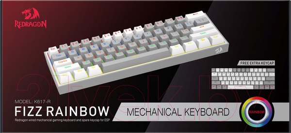Изображение товара Клавиатура Redragon Fizz / 70675 (серый/белый)