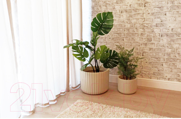 Изображение товара Кашпо Idea Шато М3040 (белый ротанг)