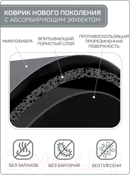 Изображение товара Коврик для сушки посуды Amaro Home AH-KAFM-S/WA (мокрый асфальт)