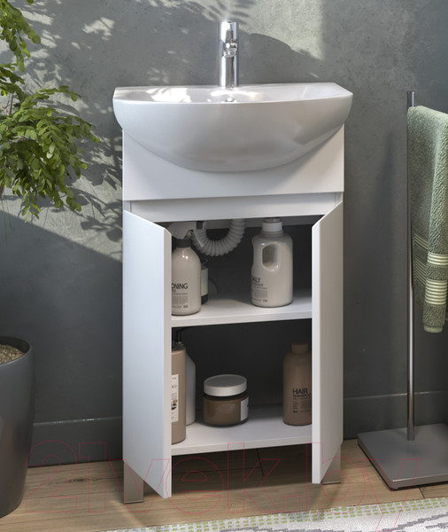 Изображение товара Тумба под умывальник Vigo Wing 600-2-0 (белый)