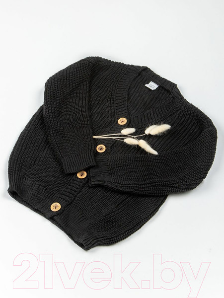 Изображение товара Кардиган детский Amarobaby Knit / AB-OD21-KNIT19/09-140 (черный, р.140)
