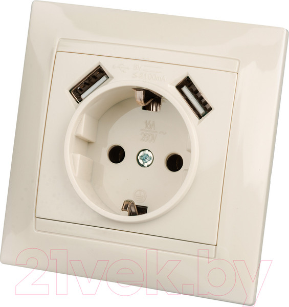 Изображение товара Розетка TDM Лама SQ1815-0142 (слоновая кость)