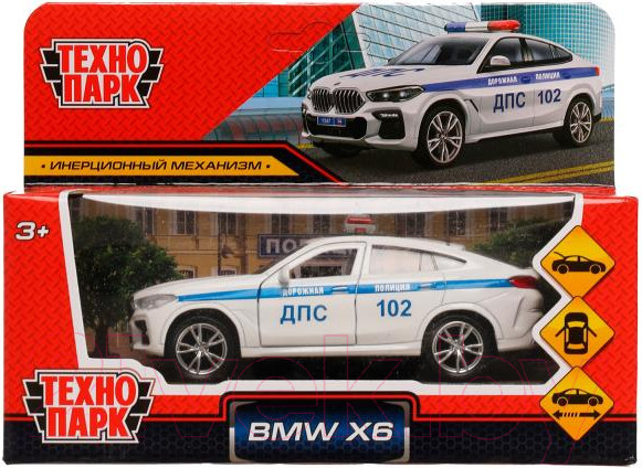 Изображение товара Автомобиль игрушечный Технопарк BMW X6 Полиция / X6-12POL-WH