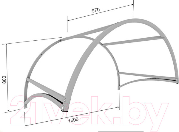 Изображение товара Каркас козырька ИМпласт Арка 1500x970